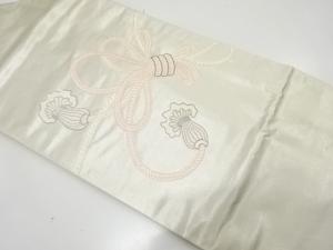 組紐模様　刺繍　名古屋帯